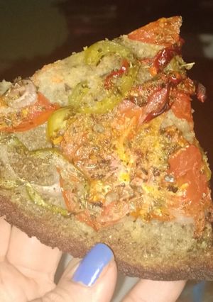 Una foto de Pizza de lentejas, vegana y gluten free