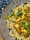 Mango Habanero Chicken with Olio Spaghetti 🍝