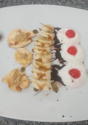 Una foto de Postre primavera con plátano