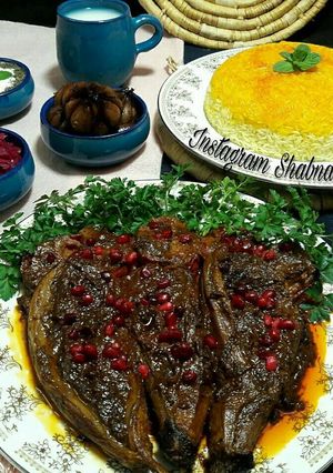 عکسی از دستور بادمجان کباب