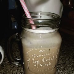 A picture of Peanut butter and Banana smoothie.