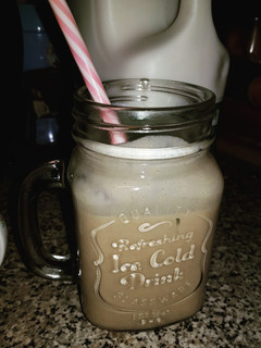 A picture of Peanut butter and Banana smoothie.