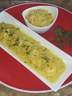 Una foto de Langostinos al curry