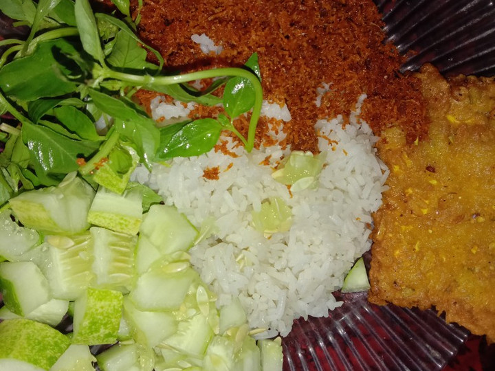 Resep Nasi ulam serundeng pedas Anti Gagal