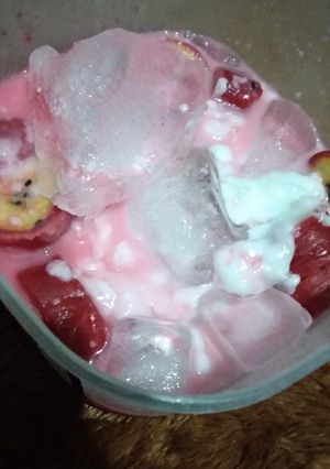 Foto resep Es pisang merah