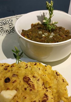 A picture of Punjab ki Shaan Sarson ka Saag or Makki ki Roti.