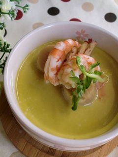 日式海鮮茶碗蒸 ~ 青汁創意料理 的食譜成品照片