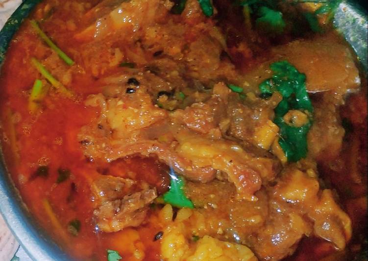 Recipe of Ultimate Papaya mutton curry with Bengali style