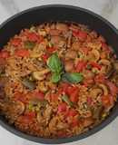Mezcla de arroces con verduras y edamane