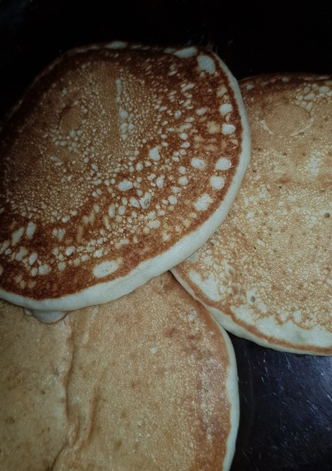 Una foto de Hotcakes/pancakes sin huevo