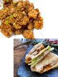 Sembei(Japanese rice crackers) Fried Chicken and Rice Sandwich