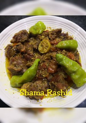 A picture of Mutton achar gosht.