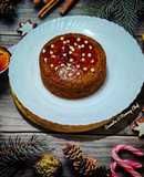 Eggless Christmas cake made in pressure cooker