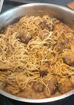 Una foto de Espaguetis con Albóndigas en Salsa