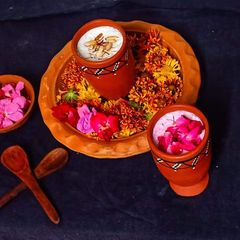 Saffron Almonds Lassi And Rose Lassi A picture of Saffron Almonds Lassi And Rose Lassi.