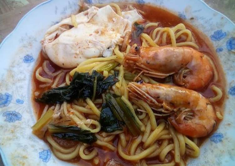 Langkah Langkah Memasak Mi kuning homemade yang Sederhan