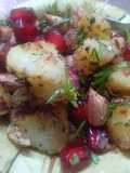 Roasted sweet potato with dil leaves