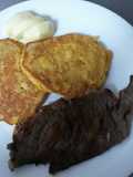 Arepitas de papa y huevo con carne magra asada. Para niños con tdah.😙