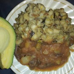 A picture of Muthokoi and meat stew with ovacado#4weekchallenge.