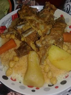 صورة لوصفة كسكس بالقديد (الخليع)