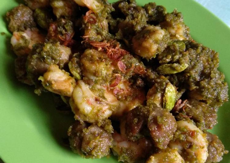 Resep Udang pete bakso balado hijau pedaas Anti Gagal