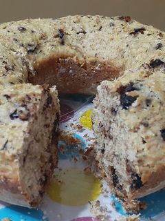 Una foto de Budín integral de naranja y chocolate, sin azúcar