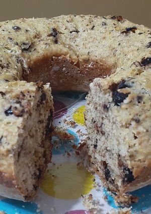 Una foto de Budín integral de naranja y chocolate, sin azúcar