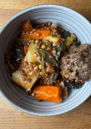 A picture of Crockpot Autumn Vegetable Stew.