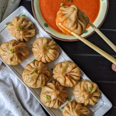 Vegetable Wheat Momos A picture of Vegetable Wheat Momos.
