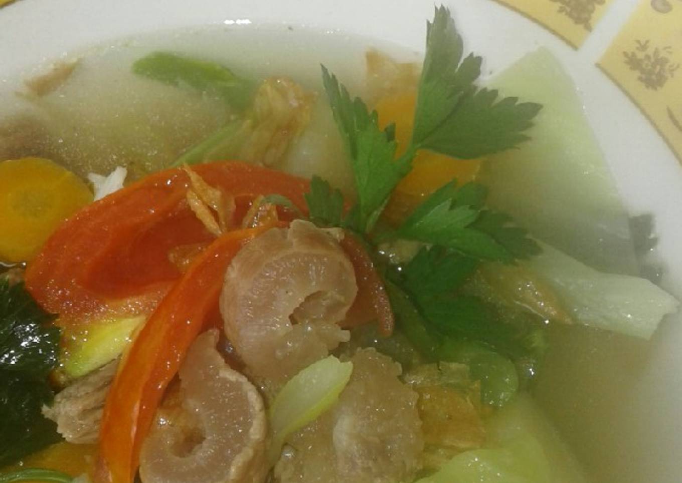 Sup sayur dengan daging sapi + rebusan ringan