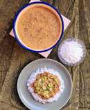 Curry de legumbres 🇮🇳 con leche de coco 🥘 sobre arroz basmati 🍚
