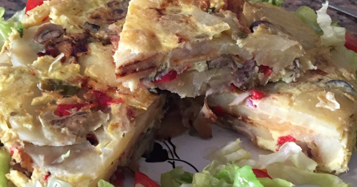 Tortilla de papas a la española según mi madre (no frita).😊🍷 Receta de Viviana Bevilacqua Cookpad
