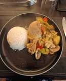 Pollo al jugo con verduras