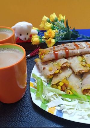 A picture of Corn vegetables cheese Frankie.