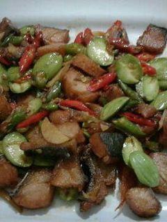 Foto resep Ikan tengiri asin tumis pete