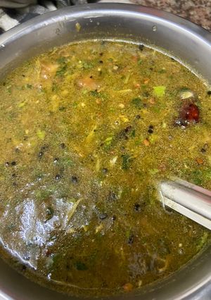 A picture of South Indian rasam.