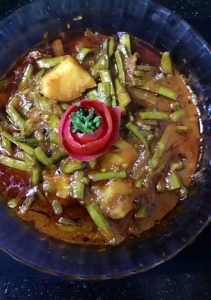 A picture of Cluster beans sabzi/ gavarfali sabji.