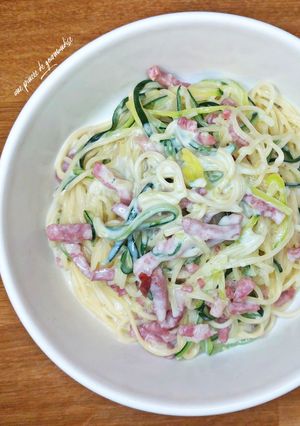Une photo de Duo de Spaghetti à la crème et aux lardons