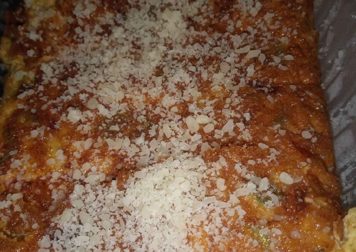 Omelette de vegetales y tocino