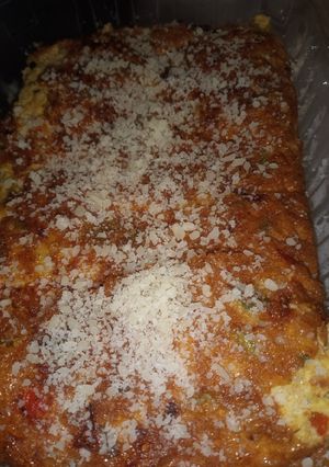 Una foto de Omelette de vegetales y tocino