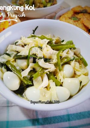 Foto resep Cah Kangkung Kol Telur Puyuh