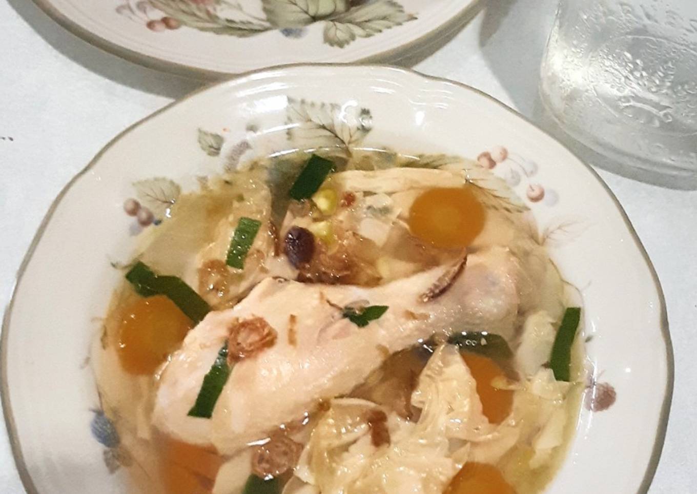 Sup Ayam Kembang Tahu Sederhana