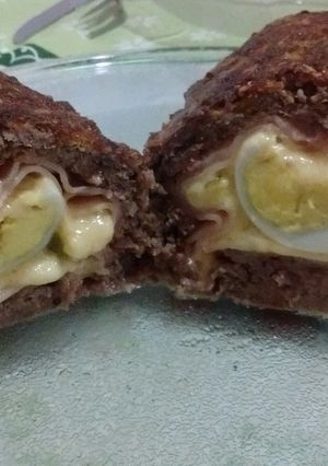 Una foto de Pan de carne relleno, fácil y rico