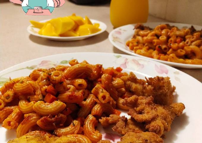 Macaroni Goreng + Ayam Keping