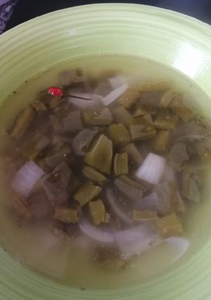 Una foto de Sopa de nopales