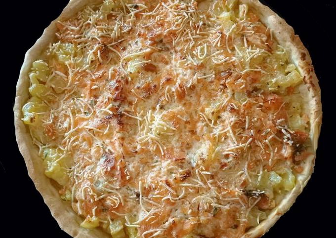 Tarte truite fumée et pommes de terre