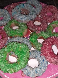 A picture of Mini coconut doughnuts.