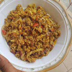 A picture of Fried yam and egg source.