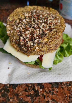 Una foto de Pan de harina de lino al microondas