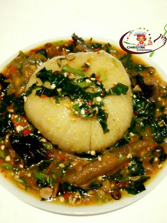 A picture of Iyanapaja okro soup.